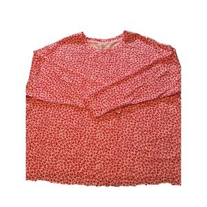 Cabana by Crown Ivy Womens 1X Pink‎ Red Leopard Print Long Sleeve Top Shirt